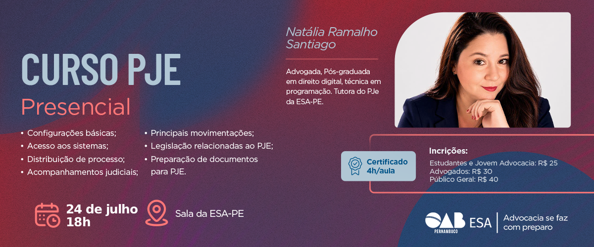 Dia: 24/07 – Curso PJE