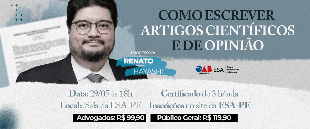 Dia: 29/05 - Como escrever Artigos Científicos e de Opinião