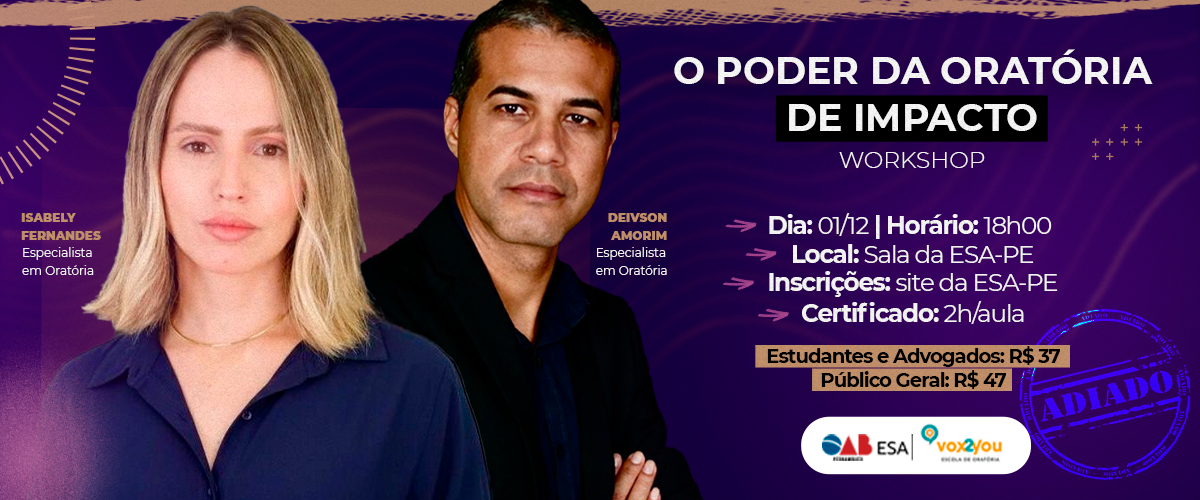Dia: 01/12 - Workshop: O Poder da Oratória de Impacto