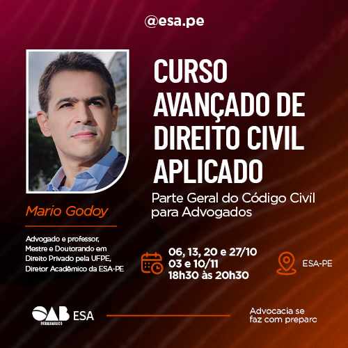 Início: 06/10 - Curso Avançado de Direito Civil Aplicado