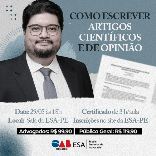 Dia: 29/05 - Como escrever Artigos Científicos e de Opinião